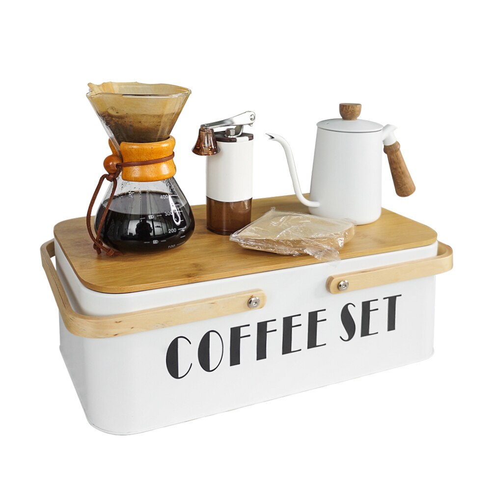 Barista V60 Kit: Chemex Style Coffee Brewer/ Gooseneck Kettle / Coffee Grinder