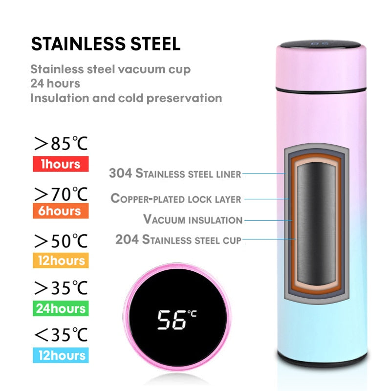 BV-Stainless Steel Temperature Display Thermos